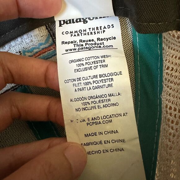 PATAGONIA P-6 Logo LoPro Trucker Hat Adjustable Snapback Teal/Grey #38016 OSFA - Picture 11 of 12